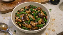 10~15분이면 완성: 가지·부추 참깨된장볶음, 밥 비우는 집반찬