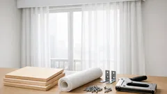 다이소 판재로 커튼박스 만들기, 빛샘 차단부터 레일까지 깔끔하게