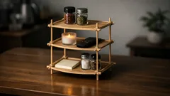 다이소 대나무 트레이로 3단 DIY 선반 만들기, 자르지 않고 깔끔하게