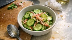 오이·묘가 초무침: 5분 소금절임으로 물기 없이 상큼하게