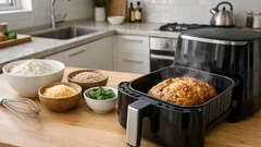 에어프라이어로 30분 만에 굽는 무발효 빵 레시피, 오븐·이스트 없이도 겉바속촉