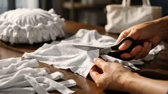 바느질 없이 티셔츠 리메이크 3가지, 가위 하나로 쿠션 커버부터 에코백까지