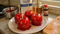 유리처럼 반짝이는 카라멜 사과(캔디 애플) — 집에서 바삭하게 코팅하는 레시피