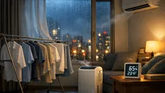 장마철 실내 빨래 빨리 말리는 법, 에어컨 제습과 바람길만 잡아도 달라진다