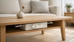 다이소로 끝내는 테이블 아래 티슈 수납 2가지, 상판 생활감 싹 줄이기