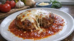 토마토캔 반 통으로 진하게—치즈 듬뿍 올린 함박스테이크 조림