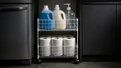 다이소 와이어 네트로 2단 이동식 틈새 수납랙 만드는 법, 냉장고 옆이 달라진다