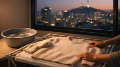 스웨터 세탁 이렇게 하면 안 줄어든다, 울 니트 수축 막는 손세탁·건조법