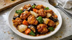 남은 튀김치킨이 고급 반찬으로—흑초 앙 가라아게 볶음 한 팬 레시피