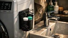 세면대에서 안경 또 떨어진다면, 세탁기 옆면에 ‘자석 안경 자리’ 만들기