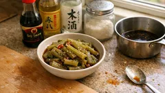 아삭한 머위대(후키) 조림 레시피—데치고 짧게 조리면 깔끔하게 완성