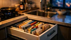 세리아 손수건 스탠드 하나로 서랍 정리 끝, 쌓지 말고 세워 보관해요