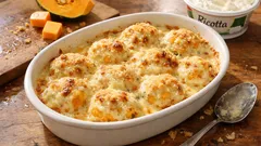 호박·리코타 눈송이 그라탱: 베샤멜만 부으면 포근하게 완성되는 오븐 요리
