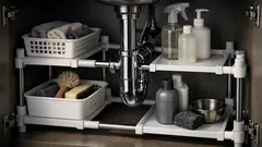 배수관 때문에 답답한 세면대 하부장, 다이소 랙으로 2단 수납 만드는 법