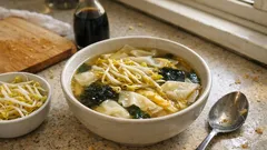 남은 만두피로 만드는 숙주 완탕 수프—아삭하고 담백한 한 그릇