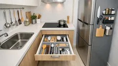 좁은 주방이 넓어 보이는 동선 배치 5원칙과 수납 꿀팁