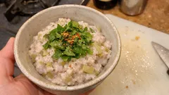 남은 머위줄기 조림으로 완성: 토란(사토이모) 매시 무침, 부드럽게 리메이크