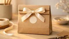포장지 없을 때 딱 좋은 종이봉투 선물 포장법, 리본 하나로 끝내기