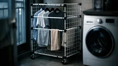 다이소 와이어 네트로 이동식 미니 행거랙 만드는 법, 빨래 널 곳 부족할 때 해결