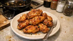 비닐봉지로 버무려 팬에 굽기만—적은 기름으로 바삭한 콘소메 윙렛