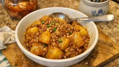 감자 소보로조림—간장·미림·청주·물 1:1:1:1 비율로 실패 없이