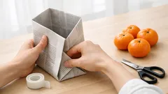 신문지 2장으로 자립형 종이봉투 만들기, 급할 때 비닐 대신 쓰는 방법
