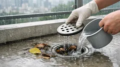 폭우 오기 전 10분, 베란다 배수구 막힘 점검 3단계