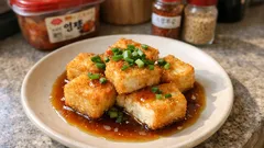 튀기지 않아도 바삭해요: 프라이팬 하나로 만드는 아게다시두부