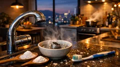 물줄기 약해졌다면 수전 끝 에어레이터 청소부터, 구연산·베이킹소다로 20분 해결