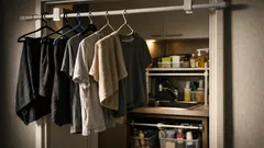 다이소 압축봉으로 문 위 실내 건조대 만드는 법, 비 오는 날 빨래 해결