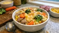 오븐 없이 한 냄비로 완성: 돼지고기 브로콜리 치즈 그라탱(그라탱 믹스로 실패 없이)