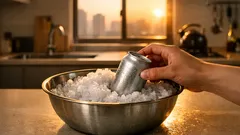 얼음+소금으로 캔맥주 1분 급속 냉각하는 법, 냉장고 없어도 가능